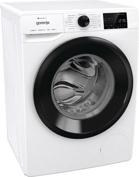 Пральна машина Gorenje фронтальна, 9кг, 1400, A+++, 46,5см, дисплей, інвертор, пара, Wi-Fi, білий (WPNEI94A1SWIFI) 374917 фото