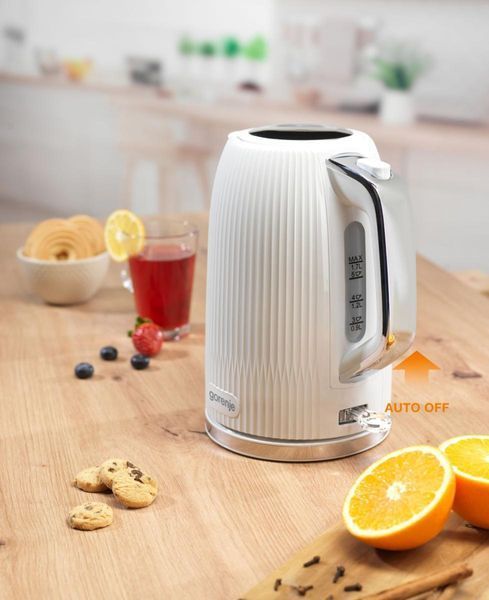 Електрочайник Gorenje 1.7л, Strix-контроль, білий матовий (K17DPW) 370957 фото
