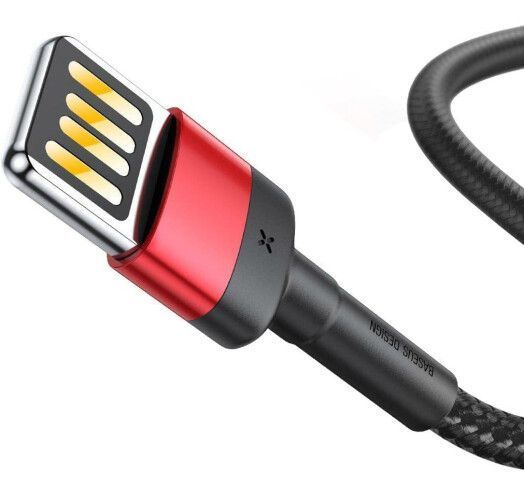 Кабель Baseus Cafule Light. SE 2.4A 1м (CALKLF-G91) Red/Black 252255 фото