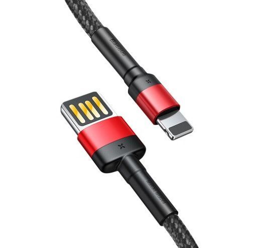 Кабель Baseus Cafule Light. SE 2.4A 1м (CALKLF-G91) Red/Black 252255 фото