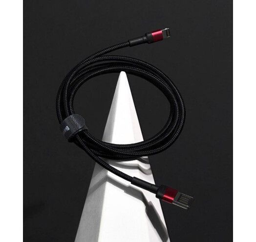 Кабель Baseus Cafule Light. SE 2.4A 1м (CALKLF-G91) Red/Black 252255 фото