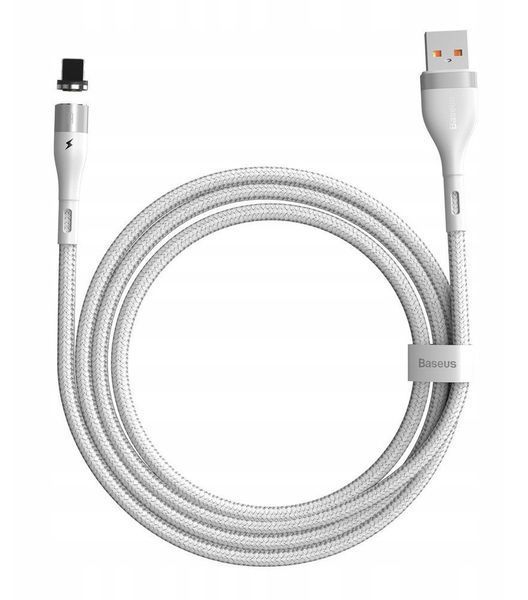 Кабель Baseus Zinc Magnetic Safe Fast Charging Lightning 2.4A (1m) CALXC-K02 (white) 208006 фото