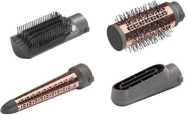 Фен-щітка Babyliss, 1000Вт, 2 режими, іоніз-я, хол. обдув, кераміка, сірий (AS136E) 367382 фото