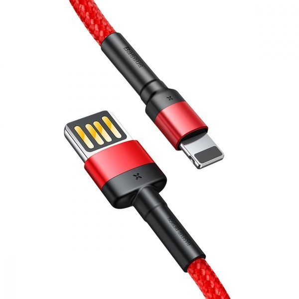 Кабель Baseus Cafule Light. SE 2.4A 1м (CALKLF-G91) Red/Black 252255 фото