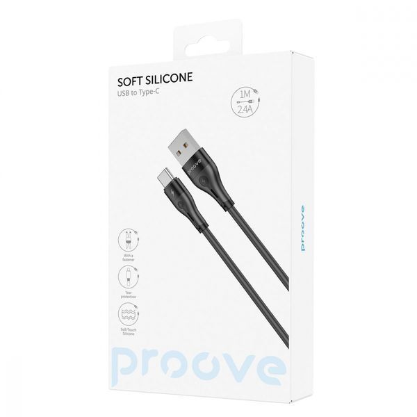 Кабель Proove Soft Silicone Type-C 2.4A (1m) (CCSO20001202) White 287032 фото