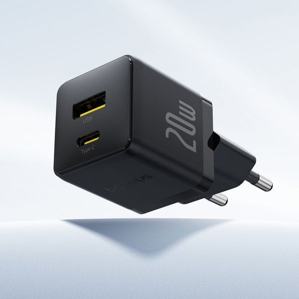 Зарядний Пристрій Baseus Palm Fast Charger Type-C+USB 20W (P10111608213-00) white 396922 фото