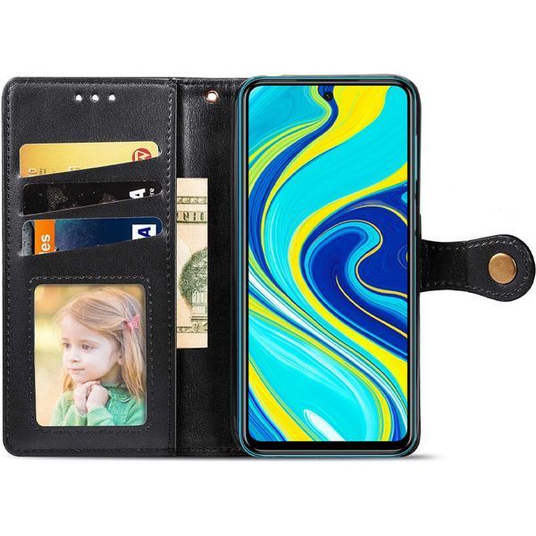 Шкіряний чохол книжка GETMAN Gallant (PU) для Xiaomi Redmi Note 9s / Note 9 Pro / Note 9 Pro Max Чорний 285419 фото