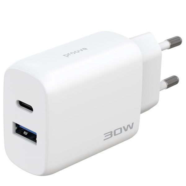 Зарядний Пристрій Proove Silicone Power 2 30W (Type-C + USB) + Cable Type-C to Type-C (1m) (WCSP23011001) black 380684 фото