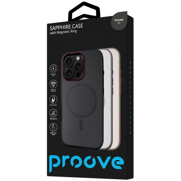 Чохол Proove Sapphire Case with Magnetic Ring iPhone 17 black titanium (PCSAIP170036) 395971 фото