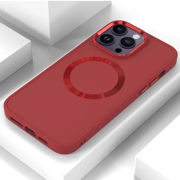 TPU чохол Bonbon Metal Style with MagSafe для Apple iPhone 16 Pro (6.3") Червоний / Red 322916 фото