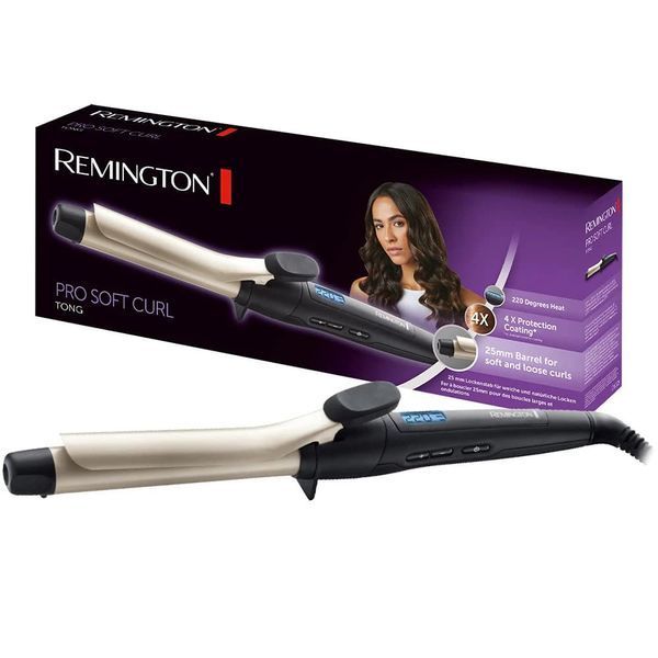 Плойка Remington Pro Soft Curl, >300Вт, темп.режимів-10, D-25mm, 130-220С, дисплей, кераміка, чорний 397292 фото