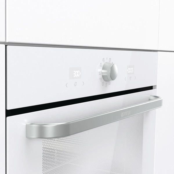 Духова шафа Gorenje електрична, 77л, A, пара, дисплей, макс.темпер.-300, білий (BOS6737SYW) 366588 фото