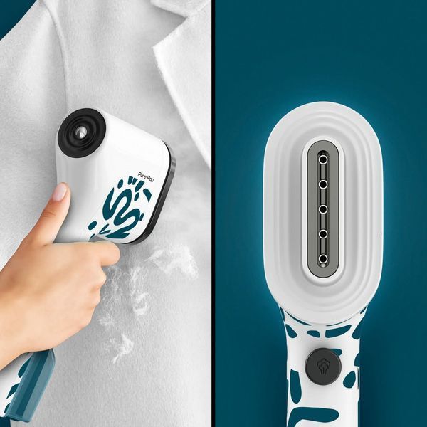Відпарювач Tefal компактний Pure Pop Home & Travel, 1300Вт, 70мл, постійна пара - 20гр, біло-синій (DT2040E1) 374359 фото