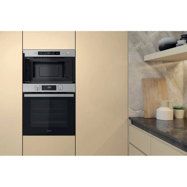 Мікрохвильова піч Whirlpool вбудована, 22л, електронне упр., 750Вт, гриль, дисплей, нерж (MBNA920X) 374788 фото