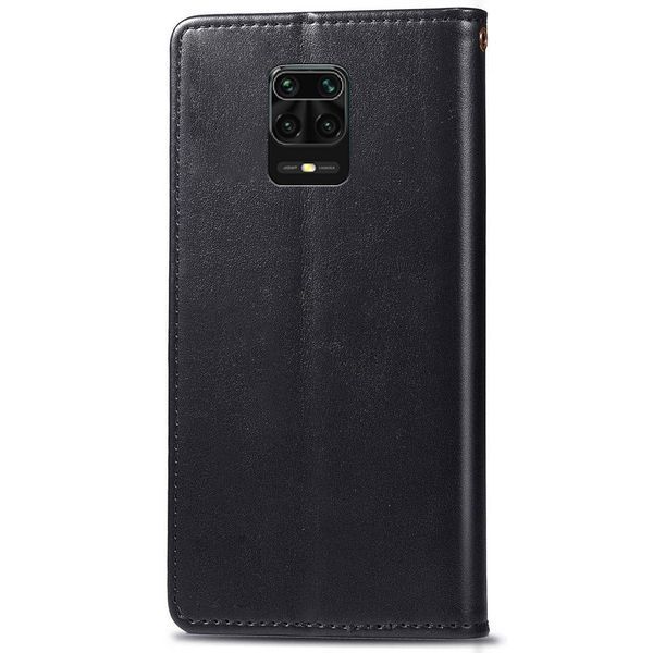Шкіряний чохол книжка GETMAN Gallant (PU) для Xiaomi Redmi Note 9s / Note 9 Pro / Note 9 Pro Max Чорний 285419 фото