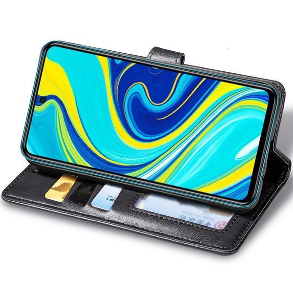 Шкіряний чохол книжка GETMAN Gallant (PU) для Xiaomi Redmi Note 9s / Note 9 Pro / Note 9 Pro Max Чорний 285419 фото
