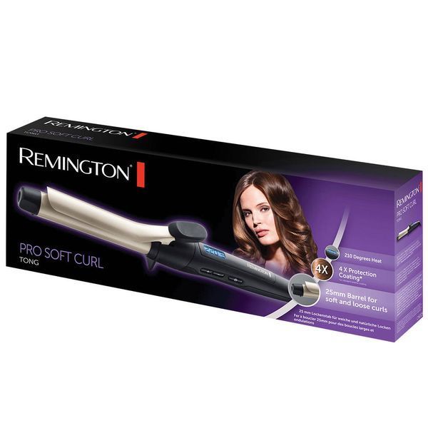 Плойка Remington Pro Soft Curl, >300Вт, темп.режимів-10, D-25mm, 130-220С, дисплей, кераміка, чорний 397292 фото