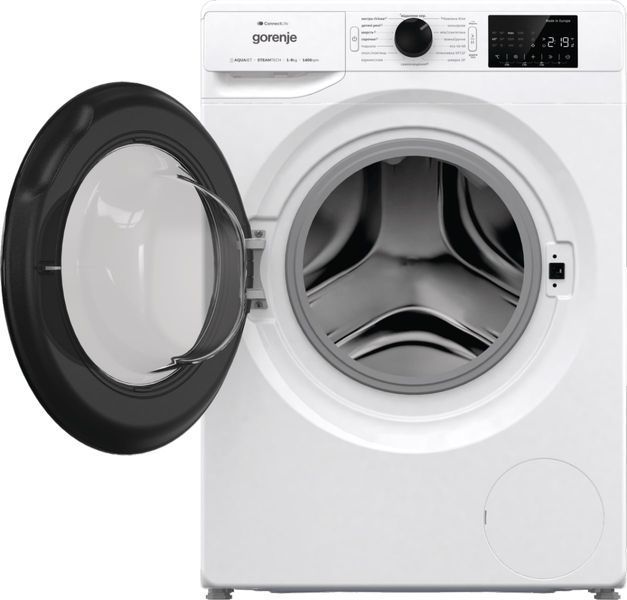 Пральна машина Gorenje фронтальна, 9кг, 1400, A+++, 46,5см, дисплей, інвертор, пара, Wi-Fi, білий (WPNEI94A1SWIFI) 374917 фото
