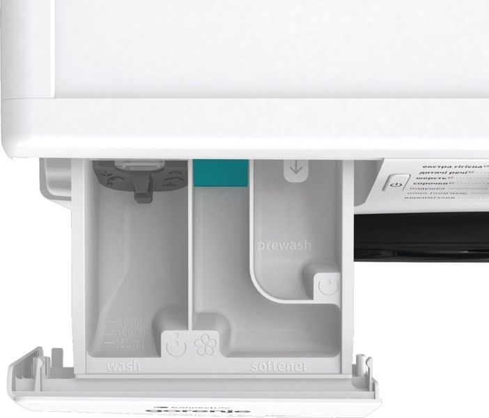 Пральна машина Gorenje фронтальна, 9кг, 1400, A+++, 46,5см, дисплей, інвертор, пара, Wi-Fi, білий (WPNEI94A1SWIFI) 374917 фото