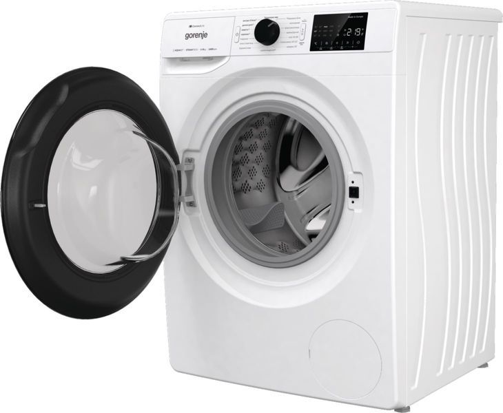Пральна машина Gorenje фронтальна, 9кг, 1400, A+++, 46,5см, дисплей, інвертор, пара, Wi-Fi, білий (WPNEI94A1SWIFI) 374917 фото