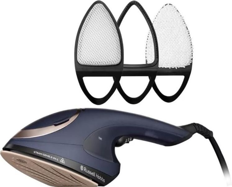 Відпарювач Russell Hobbs Steam Genie 2-в-1, 1700Вт, 150мл, паровий удар -20гр, постійна пара - 20гр, керам. підошва, синій (28370-56) 373810 фото