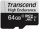 Карта пам'яті Transcend microSD 64GB C10 UHS-I U1 High Endurance (85TB) (TS64GUSD350V) 372261 фото 2