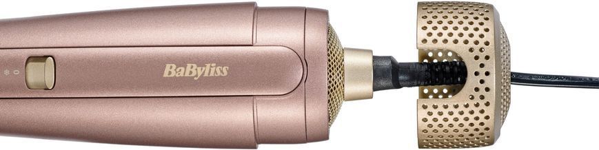 Фен-щітка Babyliss Air Power Volume, 1000Вт, 2 режими, дифузор, іоніз-я, хол. обдув, кераміка, рожевий (AS95E) 366184 фото