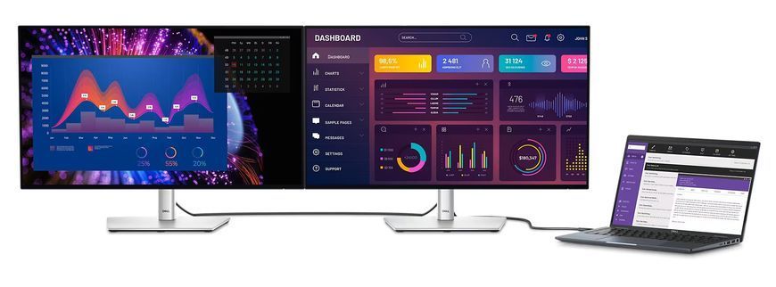 Монітор DELL 27" U2724DE HDMI, DP, USB-C, RJ-45, Audio, IPS, 2560x1440, 120Hz, sRGB 100%, Pivot 372742 фото