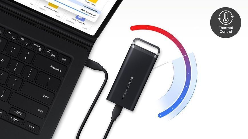 Портативний SSD Samsung 4TB USB 3.2 Gen 1 Type-C T5EVO Shield (MU-PH4T0S/EU) 371322 фото