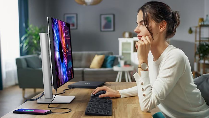 Монітор DELL 27" U2724DE HDMI, DP, USB-C, RJ-45, Audio, IPS, 2560x1440, 120Hz, sRGB 100%, Pivot 372742 фото