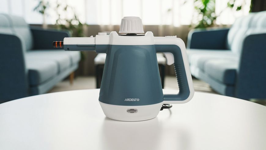 Пароочисник Ardesto, 1200Вт, 400мл, 3.5Бар, білий+ синій (STC-C1200W3-5) 371438 фото