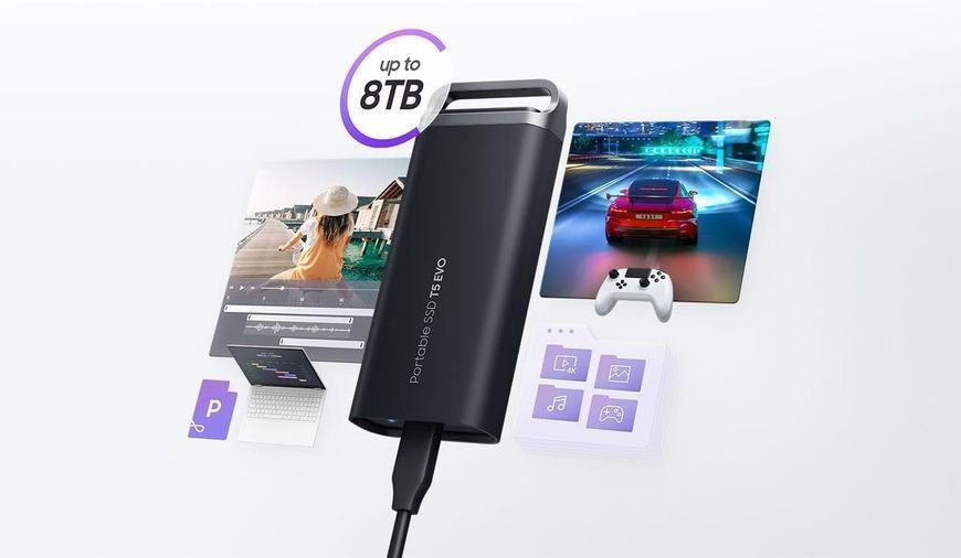 Портативний SSD Samsung 4TB USB 3.2 Gen 1 Type-C T5EVO Shield (MU-PH4T0S/EU) 371322 фото