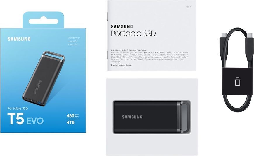 Портативний SSD Samsung 4TB USB 3.2 Gen 1 Type-C T5EVO Shield (MU-PH4T0S/EU) 371322 фото