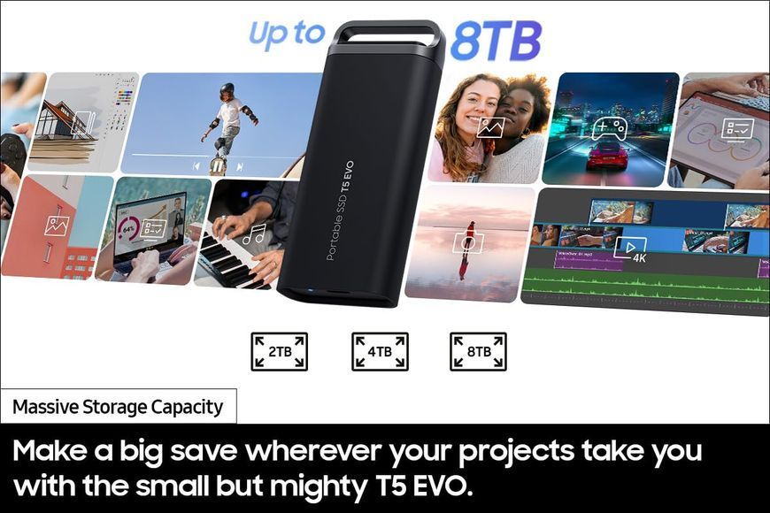 Портативний SSD Samsung 4TB USB 3.2 Gen 1 Type-C T5EVO Shield (MU-PH4T0S/EU) 371322 фото