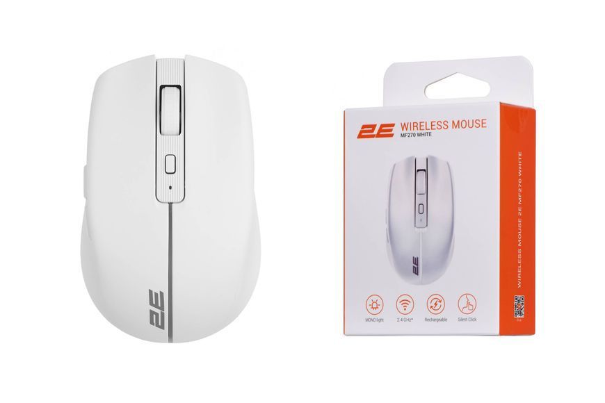 Миша 2E MF270 Rechargeable, White LED, WL, білий (2E-MF270WWH) 364023 фото