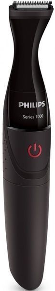 Тример Philips Multigroom series 1000, для бороди і вусів, 1хАА, насадок-4, сталь, чорний (MG1100/16) 371269 фото