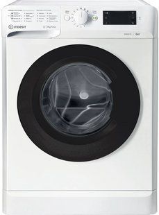 Пральна машина Indesit фронтальна, 6кг, 1000, A+++, 43см, дисплей, люк чорний, білий (OMTWSE61051WKUA) 375771 фото