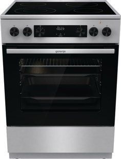Плита Gorenje електрична склокерамічна, 71л, 60x60см, дисплей, програматор, нерж (GECS6C70XC) 374199 фото