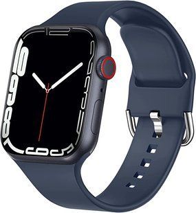Ремінець Silicone-steel buckle для Apple Watch 42/44/45mm Blue 251220 фото