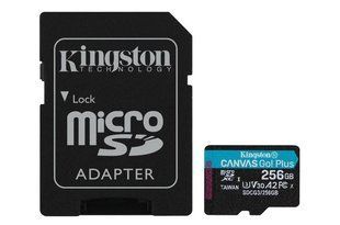Картка пам*ятi microSDXC 256Gb Kingston Canvas UHS-I/U3 Class 10 Go! Plus R170/W90MB/s + SD-адаптер (SDCG3/256GB) 260203 фото