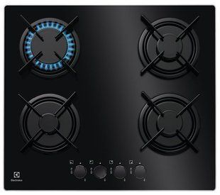 Варильна поверхня Electrolux газова на склі, 60см, чорний (EGT6242NVK) 367518 фото