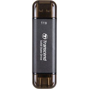 Портативний SSD Transcend 1TB USB 3.1 Gen 2 Type-A + Type-C ESD310 Чорний (TS1TESD310C) 379906 фото