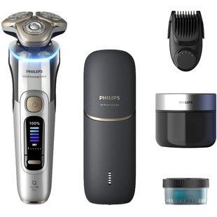 Бритва електр. Philips Series i9000 Prestige Ultra, бритв.головок-3, Li-Ion, сух.+волог., індикатор заряду, твердий чохол, хром (XP9404/46) 371666 фото