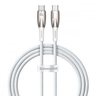 Кабель Baseus Glimmer Series Fast Charging Type-C To Type-C 100W (1m) CADH000702 White 272586 фото