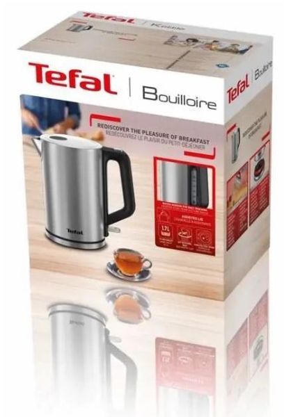 Електрочайник Tefal Bronx Electric 1.7л, нерж. сталь, сірий (KI513D10) 370994 фото