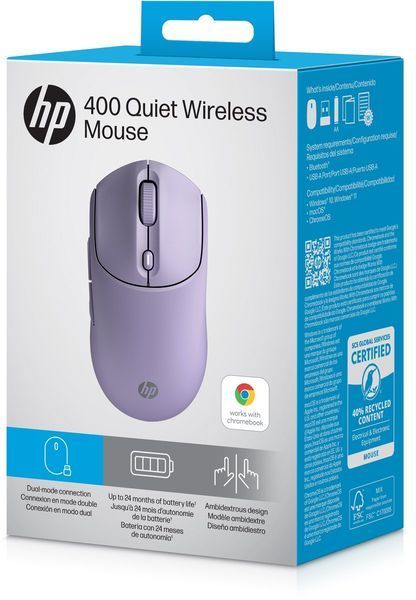 Миша HP 400 Quiet, WL/BT, фіолетовий 387578 фото