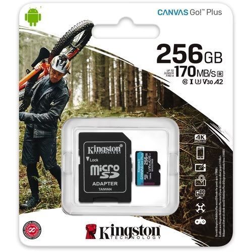 Картка пам*ятi microSDXC 256Gb Kingston Canvas UHS-I/U3 Class 10 Go! Plus R170/W90MB/s + SD-адаптер (SDCG3/256GB) 260203 фото
