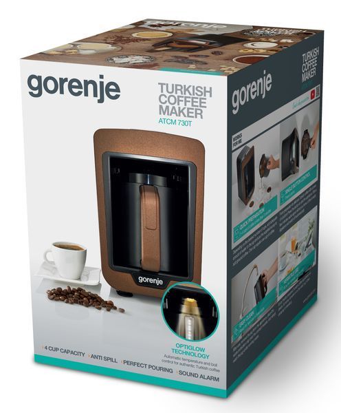 Кавоварка Gorenje крапельна, 0.27л, мелена, 2чашки, коричневий (ATCM730T) 368373 фото