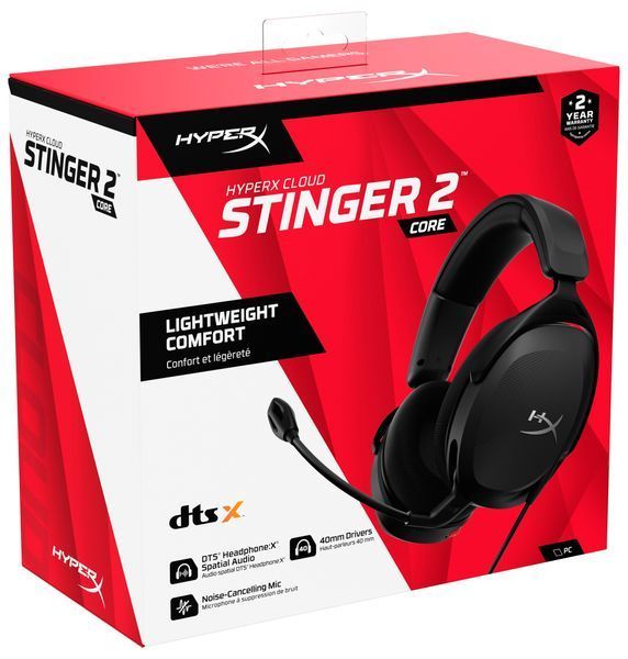 Гарнітура ігрова HyperX Cloud Stinger 2 Core, mini-jack/dual 3.5мм, 2м/0.15м, чорний (683L9AA) 364746 фото