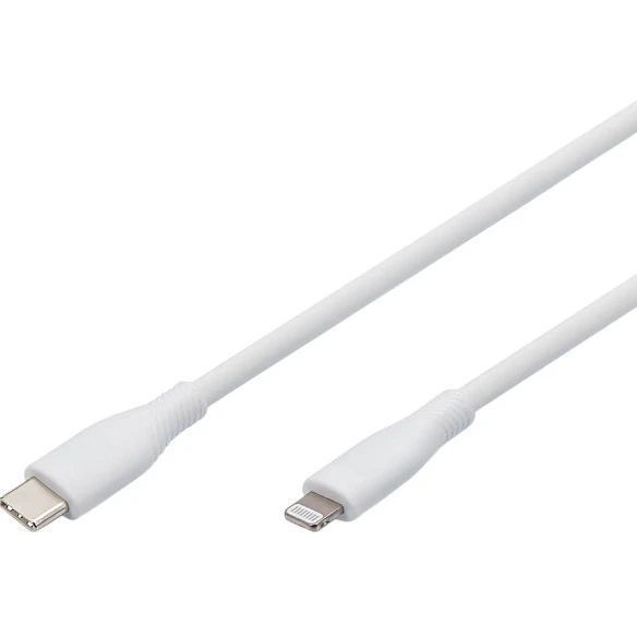 Кабель для зарядки USB, USB-C - Lightning 1 м, USB 2.0, 60W, силіконовий, білий AK-600110-010-W DIGITUS by ASSMANN 353745 фото
